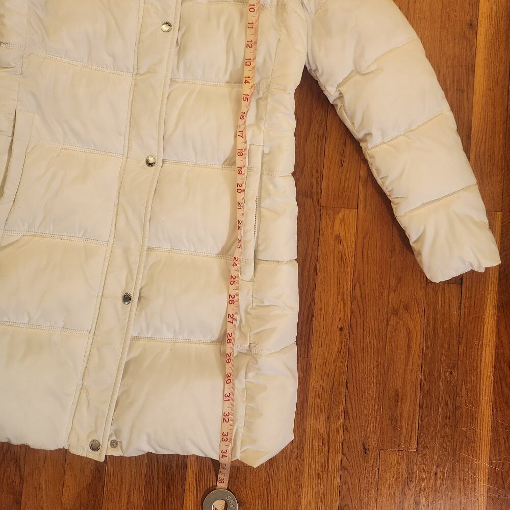 Tommy Hilfiger White Long Puffer Coat Size M No Hood Excellent Condition - Picture 13 of 16